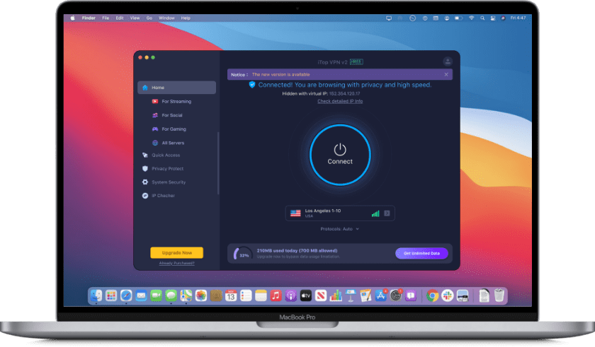 Migliore VPN Mac gratis - iTop VPN