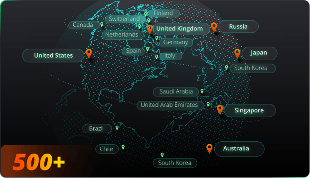  Gioca a titoli di tutto il mondo grazie a oltre 500 server globali